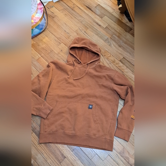 Ariat Rebar Men's Brown Hoodie Sweatshirt. Size Medium. - Picture 5 of 7